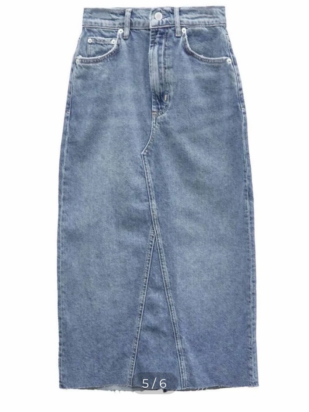 Rails Highland Vintage Sapphire Light Blue Denim Midi Skirt Waist 24" NWT